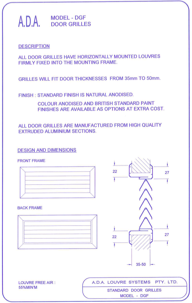 DGF Door Relief Grilles Full Chevron